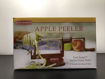 APPLE PEELER Vintage Red Back To Basics Peel Core Slice Apples Potatoes NOS • $16.95