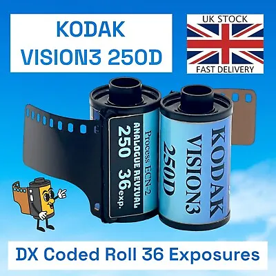 £6.95 • Buy Kodak Vision3 250D 35mm Film, Fresh Stock, 36 Exposures, DX Coded Canister
