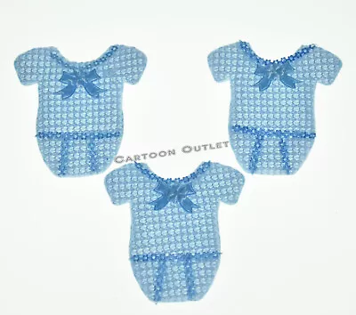 12 BABY SHOWER BOY CROCHET PARTY FAVORS MINI SWEATERS BLUE NINO RECUERDOS Foam • $12