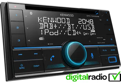 Kenwood DPX-7300DAB - NEW CD/USB/BT/DAB+ Car Headunit Stereo With Alexa • £189