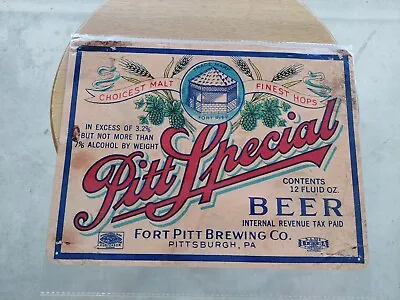 Pitt Special Pittsburgh PA Beer Metal Tin Tacker Bar Sign • $25