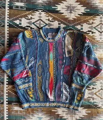 COOGI Blues Cotton Knitted Sweater 3D Knit Size S Made In Australia Vintage 90s • $170