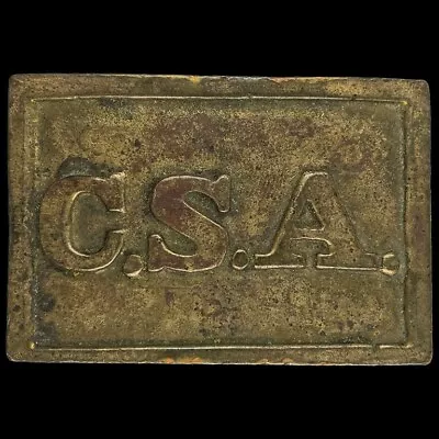 Confederate States Of America CSA Civil War Style Brass Vintage Belt Buckle • $2975