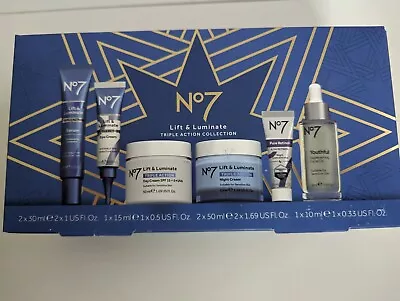 No7 - Lift & Luminate - 6 Piece Complete Triple Action Collection New • £71.99