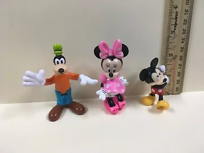 PVC Disney Mickey Mouse And Friends Mini Figures Cake Toppers Toys Lot Of 3 • $1.99