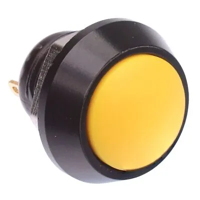 £3.75 • Buy Yellow Button Black Momentary Vandal Resistant Push Button Switch 2A SPST