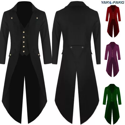 Steampunk Gothic Victorian Frock Jacket Vintage Tailcoat Men Retro Suit Coat • $15.33