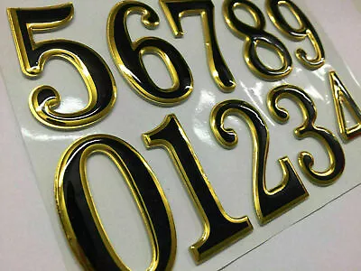 £1.95 • Buy Self Adhesive Door Numbers Gold - Chrome - Black  2  Number House Apartment UK