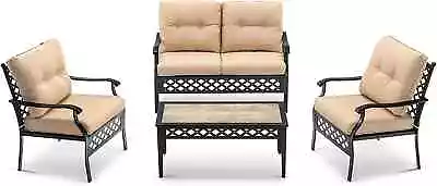 Ivinta 4 Pieces Outdoor Patio Furniture Set With Coffee Table Loveseat • $369.90