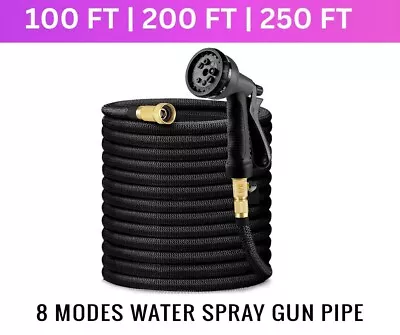 Heavy Duty Garden Hose Pipe Extra Long Expandable Water Spray Gun 100ft-250ft • £49.90