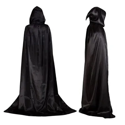 Halloween Vampire Wizard Hooded Cloak Full Long Velvet Cape Cosplay Costumes • $6.87