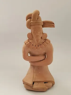 Vintage Clay Mexican Folk Art Pottery Aztec Chief Man Figurine Made In Mexico  • $19.99