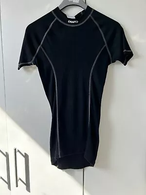 Womens Craft Activewear Black Active Baselayer SS Tee Size Medium • £14.99