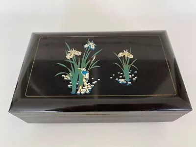 Vintage Oriental Hand Painted Musical Jewellery Box • $49.95