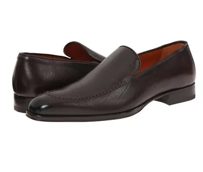 NEW Mezlan Granada Leather Dress Slip-On Loafers Brown Mens Shoes Size 11 • $199