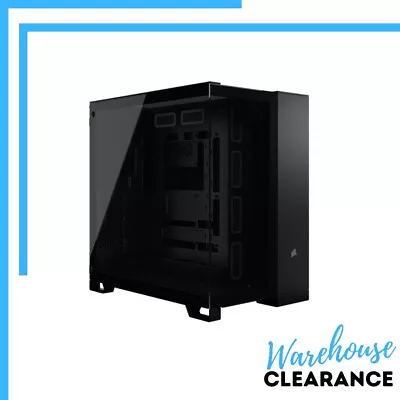 Corsair 6500X Tempered Glass Mid-Tower Dual Chamber PC Case - Black With Window • £171.63