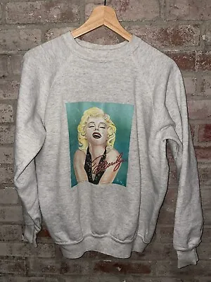 Vintage 1990 Marilyn Monroe Sweatshirt Pullover Crewneck Photo Autograph XL USA • $60