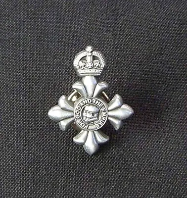 Mbe Member Of British Empire Very Rare Antique Silver Plated Lapel Pin Badge • £2.99