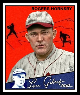 $0.99 • Buy 1934 Goudey Rogers Hornsby Card Personally Made  Mt