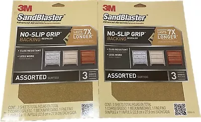 6 X 3M Sandblaster Sandpaper Sheets/Assorted Grits P180 P100 P60 - 6 Sheets • £11.99