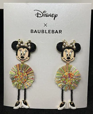 New Disney X Baublebar Pastel Statement Minnie Mouse Movable Dangle Earrings • $38.24