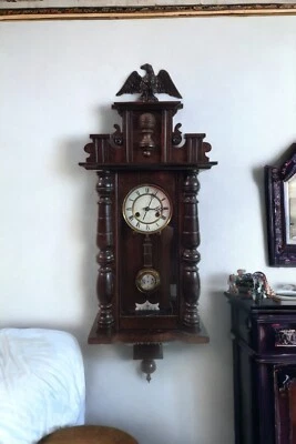 Beautiful Antique German Style Vienna Wall Clock Working Early 20th Century  • £169.99