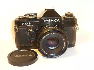 YASHICA FX-D 35mm FILM SLR With YASHICA 50mm F1.9 ML LENS WORKS BUT READ INFO ! • £30