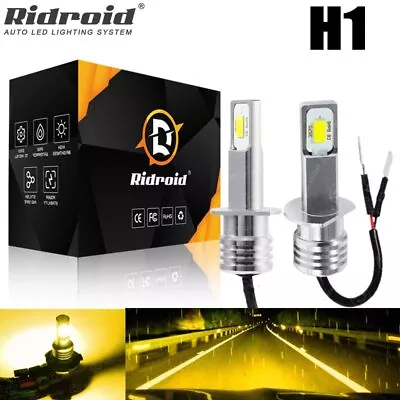 2x H1 Super Yellow 110W LED Headlight High Low Beam Fog Driving Light Bulb 3000K • $11.99