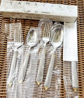 Yamazaki Byzantine Gold Accent Sea Winds Stainless Steel 5-pc Settings Flatware • $125