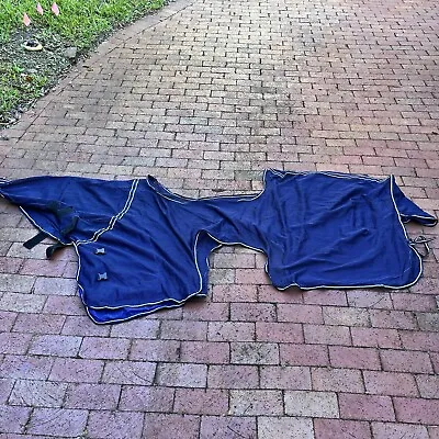 Size 145cm Navy Busse Horseback Riding Exercise Fly Sheet  • $30