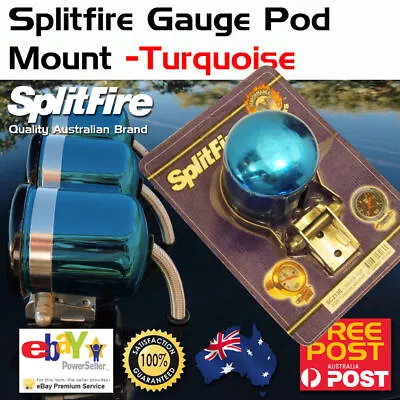 New Splitfire Gauge Cup Pod Mount 2 5/8  Turquoise Anodised Suit Electric • $29.11