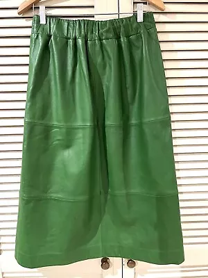 Rare Stunning GORMAN Green 💚💚💚 Genuine Leather Skirt *  Size 12 • $189.90