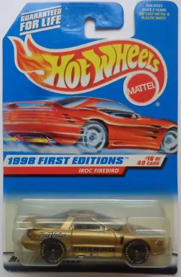 1998 Hot Wheels First Edition Iroc Firebird 16/40 (Card Variant) • $2.25