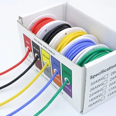 Stranded Cable Electrical Tinned Flexible Silicone Wire Heat Resistant • £10.10