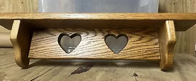 Solid Oak 21” Wall Shelf Heart • $17