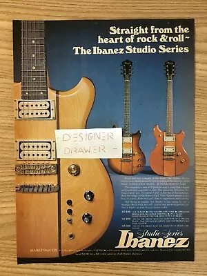 Ibanez Studio Series Guitars Vintage 1979 Print Ad Advertisement: Heart Of Rock • $13.95