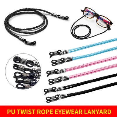 $4.49 • Buy Leather Cord Sunglasses Reading Glasses Spectacles Eyeglass Holder Strap Chain