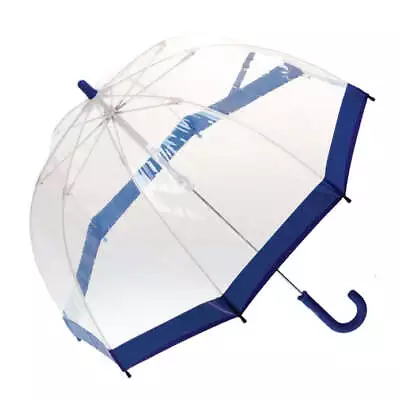 Clifton Childrens Kids PVC Birdcage Navy Border Rain Wedding Umbrella • $24.95