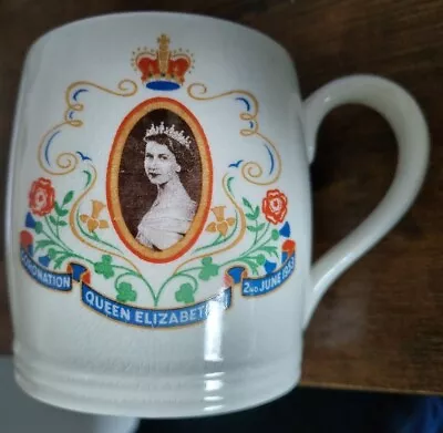 Queen Elizabeth II Coronation Mug Dated 2nd June 1953 • £3.25