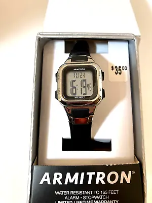 New Armitron Sport Women's Digital Chronograph Resin Strap Watch 45/7139BLKA • $19.95