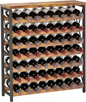 56-Bottle Freestanding Wine Rack Wooden Wine Rack Storage Shelf With Tabletop • $98.79