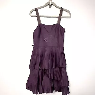 Lavender Label By Vera Wang Women Purple Cocktail Dress Size 6 Short Pleated • $39