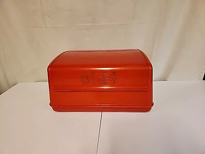 Vintage Lustro Ware Red Plastic Bread Box Mid Century Retro Hinged Lid • $14.99