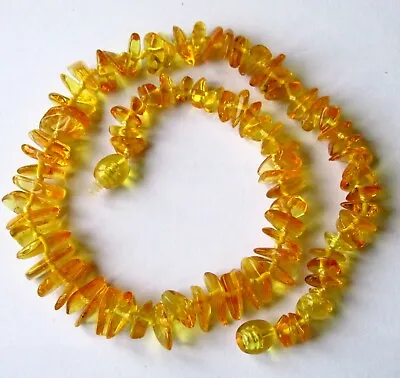 Genuine 100% Natural Baltic Amber Necklace Natural Shape Amber Nuggets Knotted • £8.99