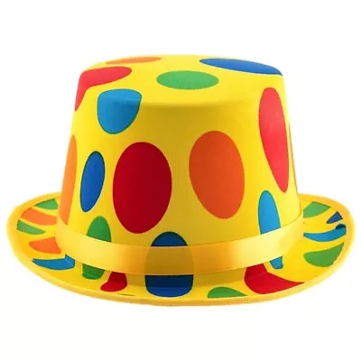 Rainbow Dot Pattern Flat Top Clown Hat Vintage Amusement Park Masquerade Hat • $13.26