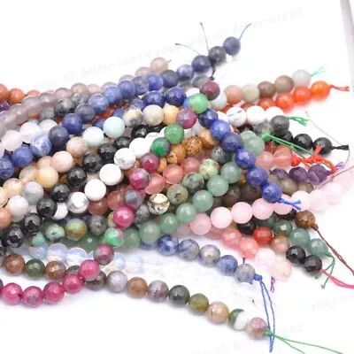 $1.71 • Buy Wholesale Natural Gemstone FACETED Round Spacer Loose Beads 4MM 6MM 8MM 10MM