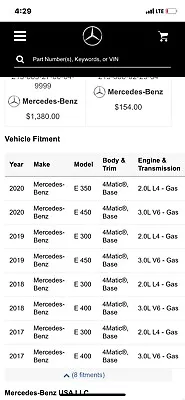 2017 2018 2019 Mercedes-Benz E Class Mercedes Lower Molding A213-885-70-00 OEM • $99