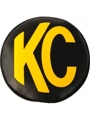 KC Hilites 8 Round Soft Vinyl Cover Pair Black Yellow KC Logo Pair (5802) • $113.31