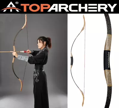 Handmade 50lbs Shoot Traditional Recurve Bow Archery Hunting Mongolian Horsebow • $99.63