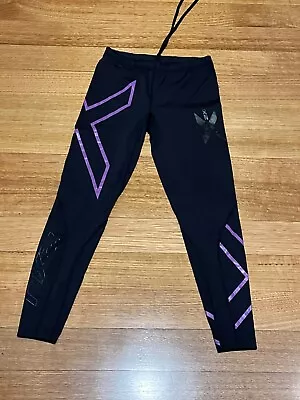 NEW Womens 2XU Full Length Compression Tights Black/Purple Size S (10) As New • $34.95